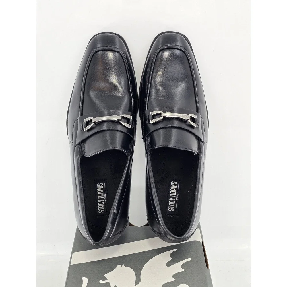 Stacy Adams Kaylor Loafers Boys Size 6M Black Slip On Bit Dress Shoes -Excellent